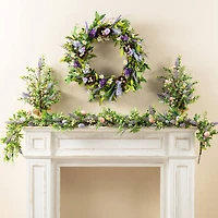 Glitzhome® 72" Easter Egg & Lavender Garland