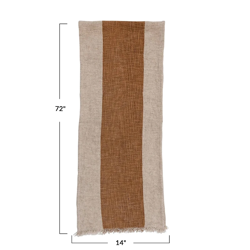 Hello Honey® 72" Natural & Brown Stripe Table Runner