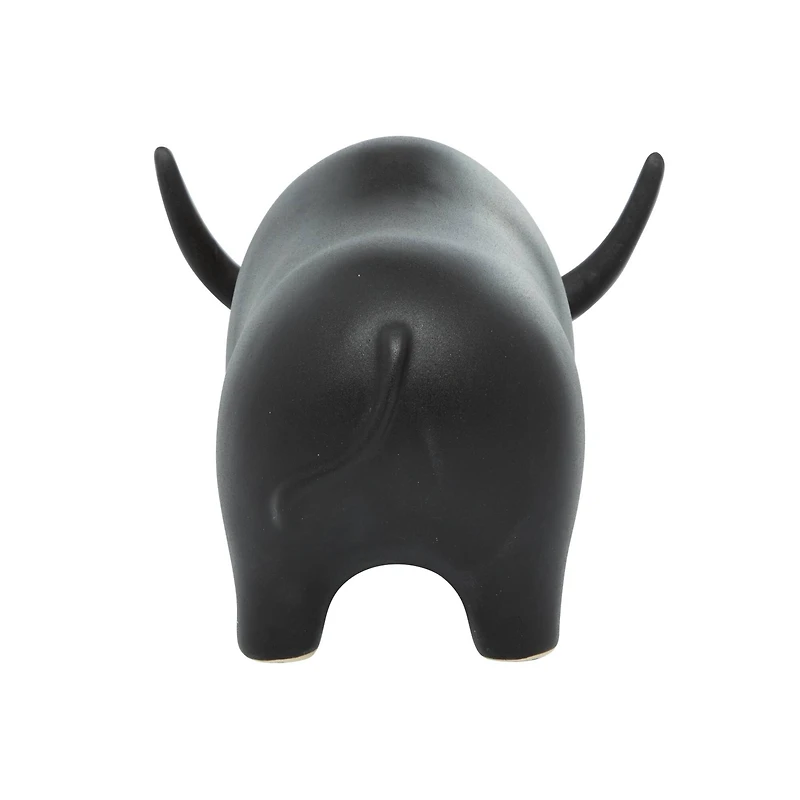 The Novogratz 11" Black Contemporary Bull Sculpture