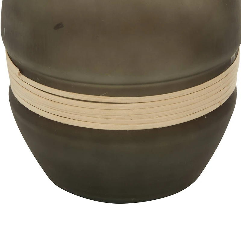 The Novogratz 20" Black Glass Contemporary Vase