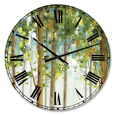 Designart 'Green Forest Study Traditional Wall Clock