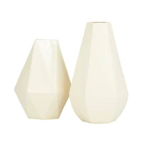 CosmoLiving by Cosmopolitan Cream Iron Contemporary Vase, 12" x 10"