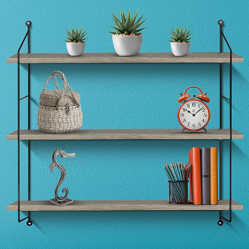 Sorbus 3-Tier Rustic Floating Shelf