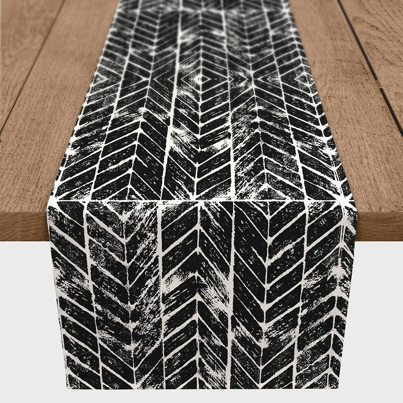 Distressed Chevron Indoor/Outdoor Table Runner