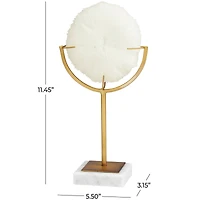 11" Cream Coral Sculpture with Marble Base