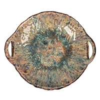 Hello Honey® 10.75" Multicolor Round Stoneware Bowl with Handles