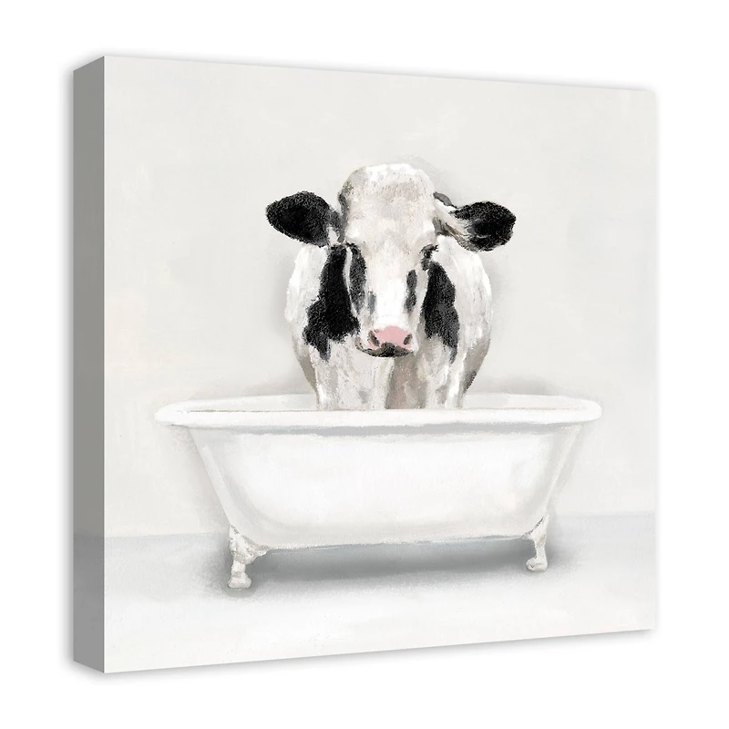 Cow In The Tub 20" x 20" Canvas Wall Art