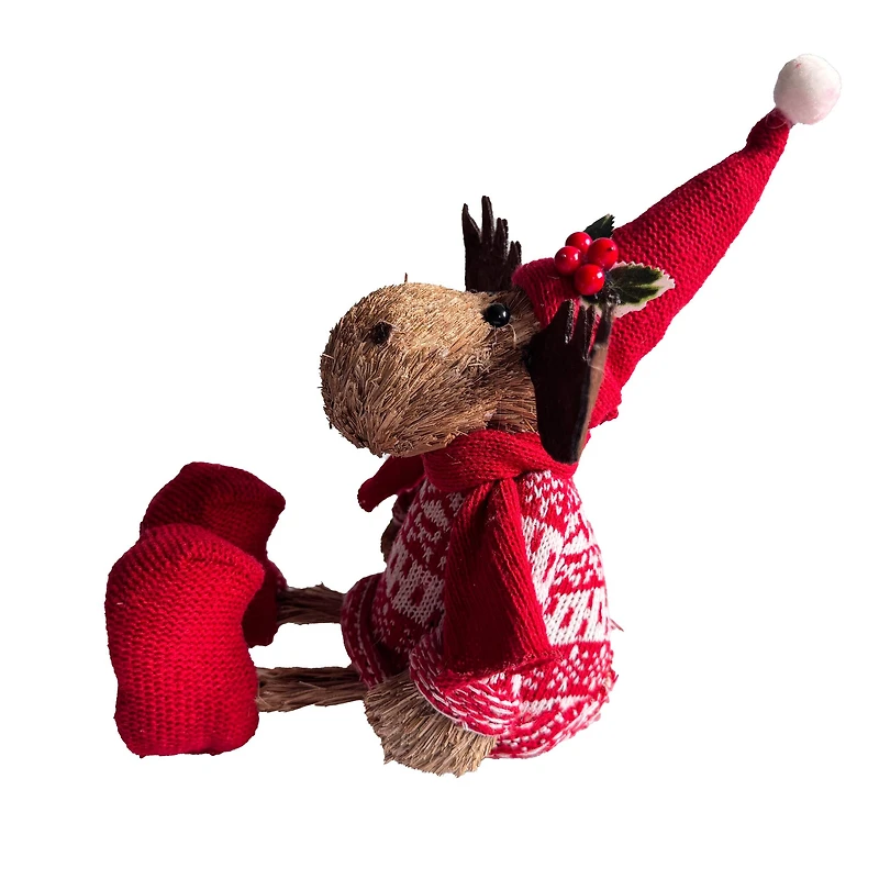 6" Moose in Holiday Sweater Natural Décor by Ashland®