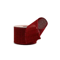 2.5" x 20ft. Burgundy Wired Faux Linen Ribbon by Celebrate It®