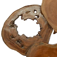 Brown Teak Wood Rustic Wall Decor 37" x 42" x 4"