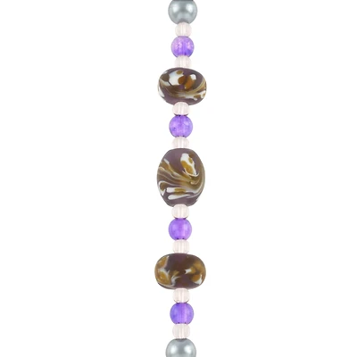 12 Pack: Purple Lampwork Glass Swirl Rondelle & Oval Beads by Bead Landing™