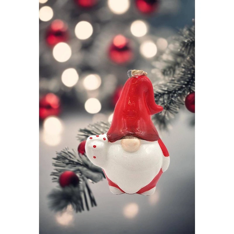 Wizardi 12" Ceramic Gnome Christmas Ornament