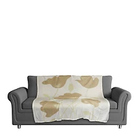 Simple Dusty Yellow Poppies Fleece Throw