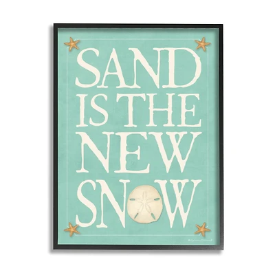 Stupell Industries Sand is the New Snow Nautical Winter Starfish in Frame Wall Art
