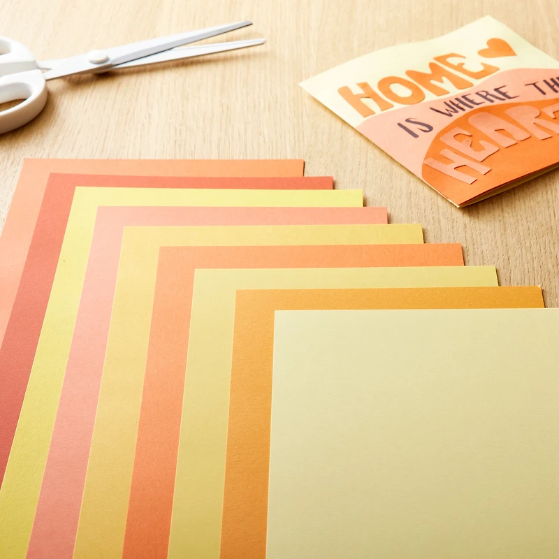 9 Packs: 100 ct. (900 total) Orange & Yellow Palette 12" x 12" Cardstock Paper by Recollections™