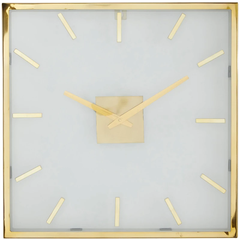 20" Gold Stainless Steel Wall Clock with Clear Face