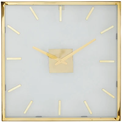 20" Gold Stainless Steel Wall Clock with Clear Face