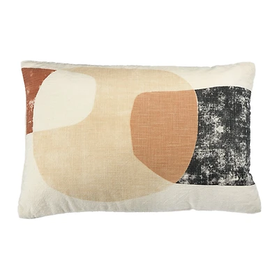 Hello Honey® Multicolor Abstract Print Cotton Lumbar Pillow