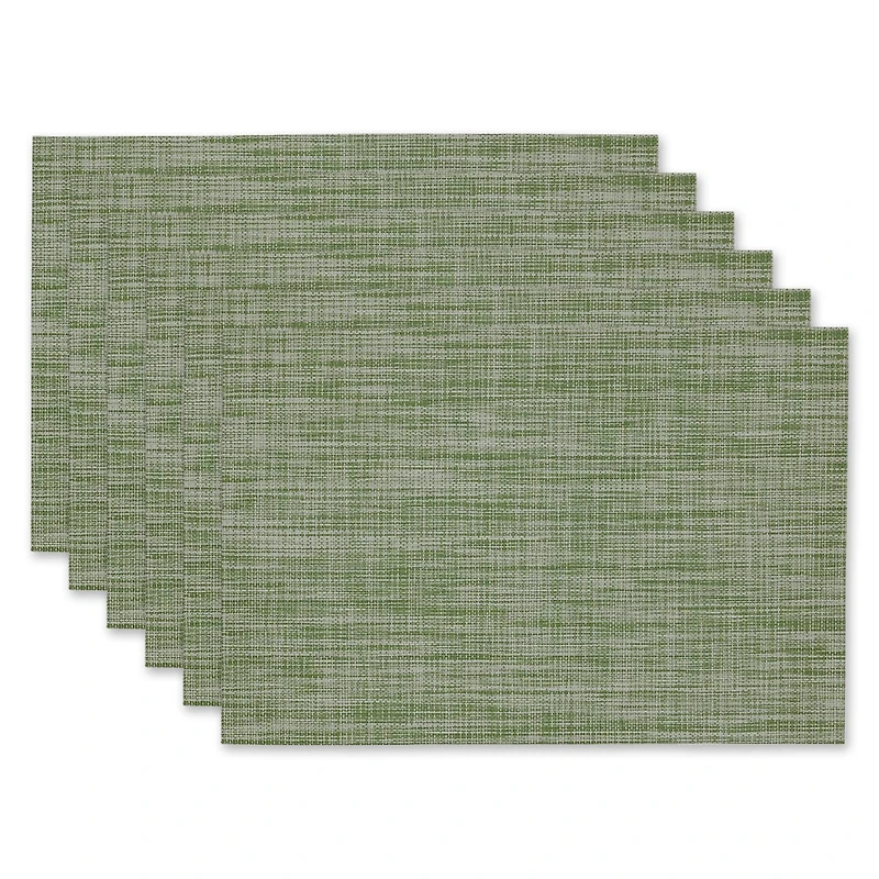 DII® Fig Green Tweed Placemats, 6ct.