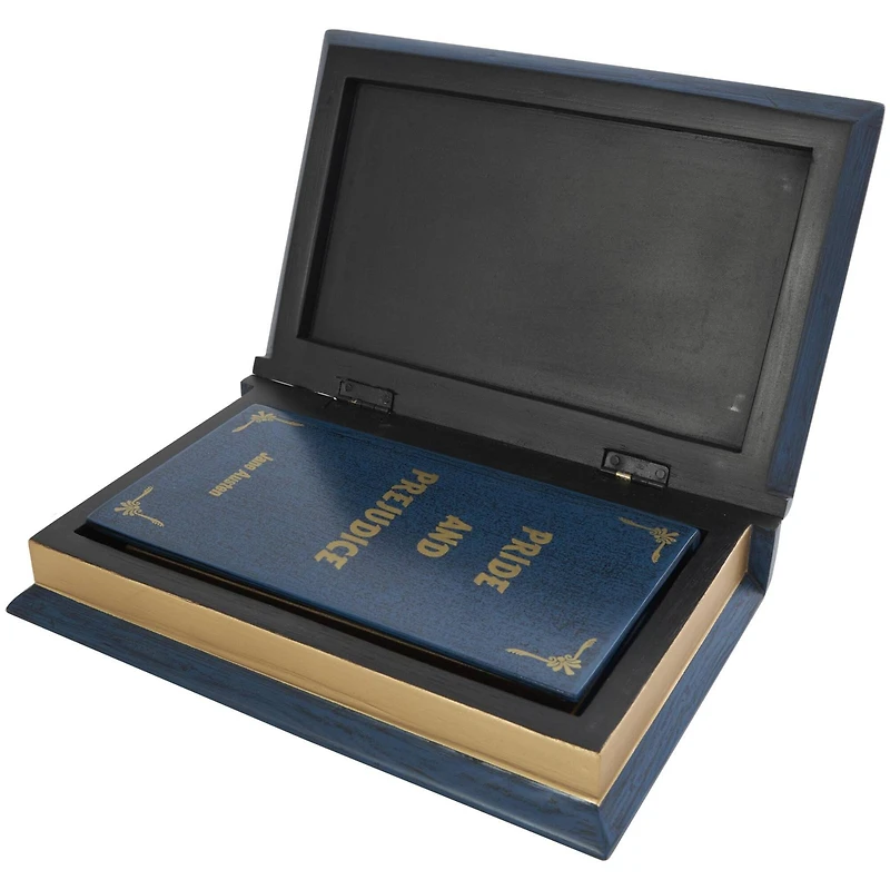 Blue Wooden Pride and Prejudice Storage Faux Book Box, 2ct.
