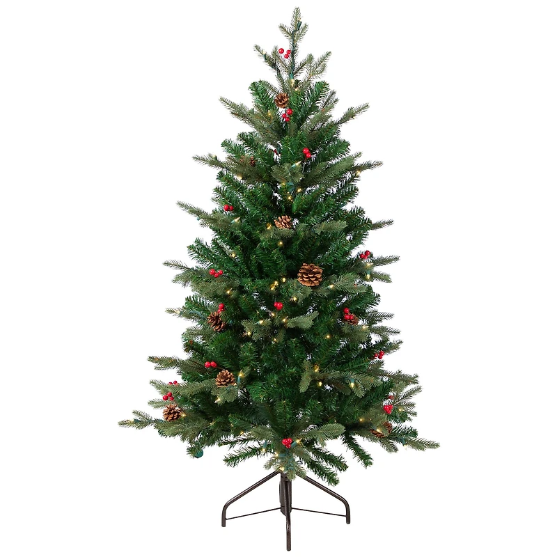 4.5ft. Pre-Lit Real Touch™ Mixed Noble Spruce Artificial Christmas Tree, Warm White Lights