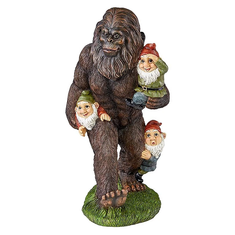 Design Toscano 16" Schlepping the Garden Gnomes Bigfoot Statue