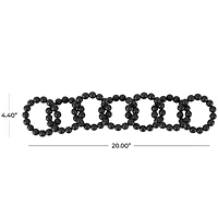 20" Black Wood Chain Beaded 8 Link Sculpture