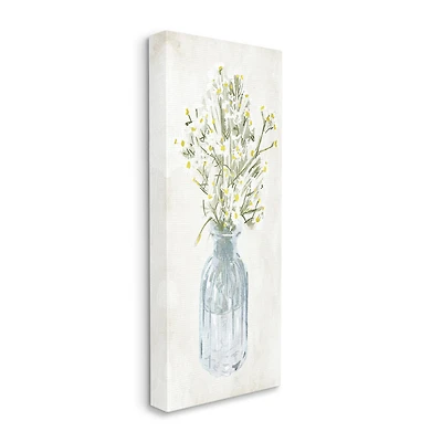 Stupell Industries Quaint White Daisies in Blue Glass Jar Canvas Wall Art
