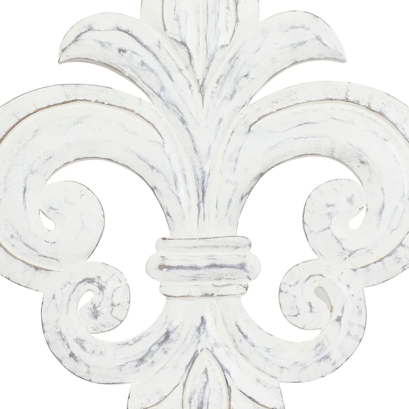 24" White French Themed Wood Wall Décor