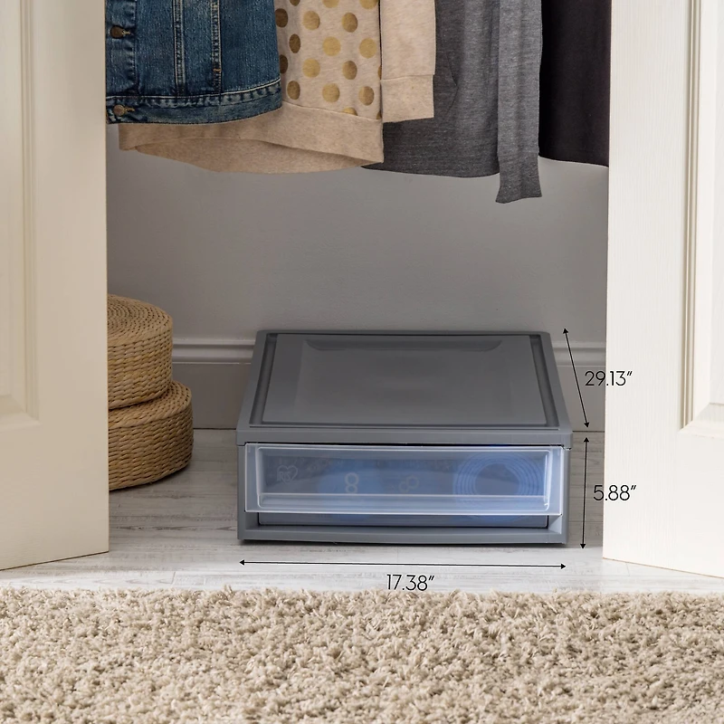 IRIS® 27.5qt. Gray & Clear Underbed Storage Drawer