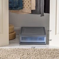 IRIS® 27.5qt. Gray & Clear Underbed Storage Drawer