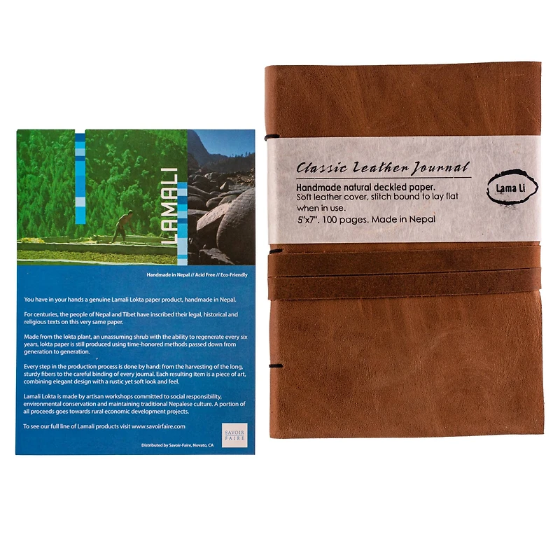 Lama Li Leather Journal, 5" x 7"