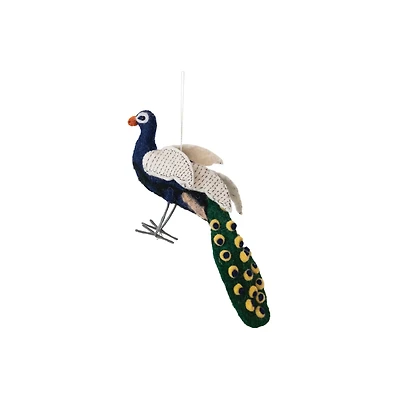 Hello Honey® Multicolor 12" Peacock Wool Felt Ornament