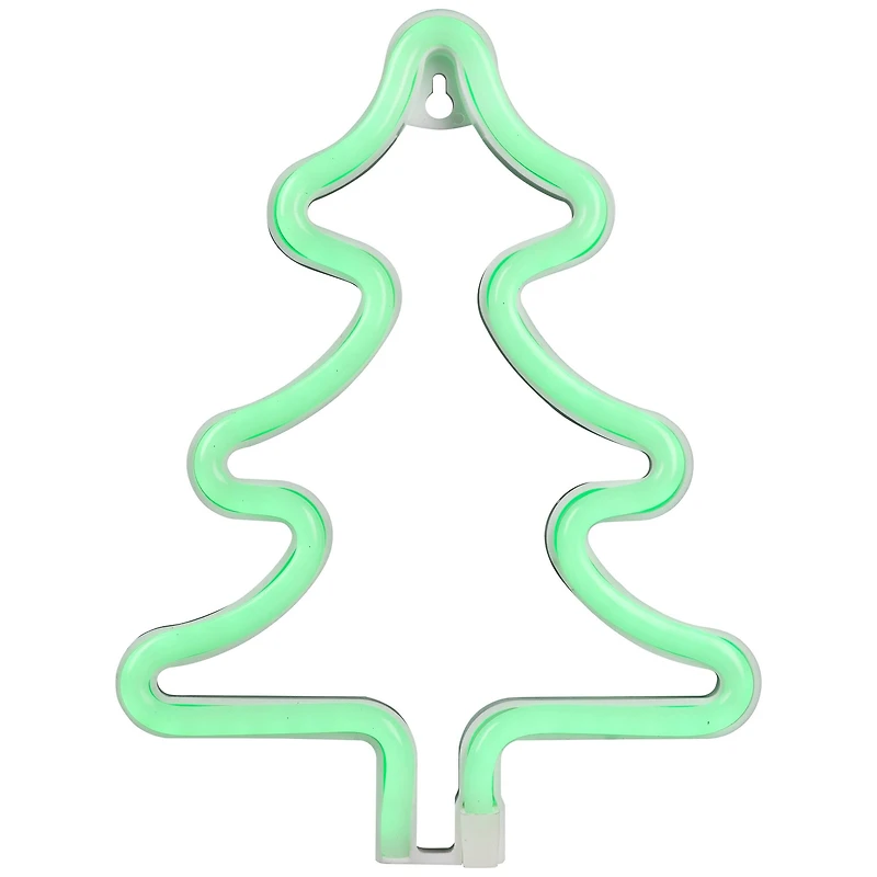9.5" Green Neon LED Christmas Tree Window Silhouette