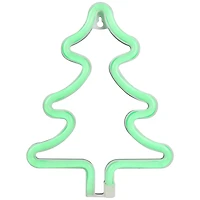 9.5" Green Neon LED Christmas Tree Window Silhouette