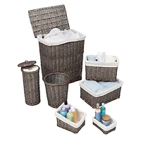 Honey Can Do 7-Piece Split Willow Woven Bathroom Storage Basket Set