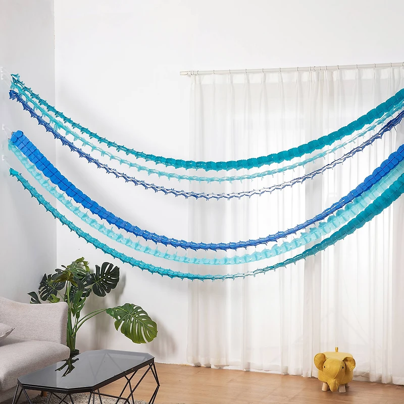 12ft. Blue Leaf Tissue Paper Garlands by Celebrate It™