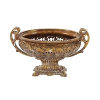 19" Gold Traditional Decorative Bowl Accent with Stand