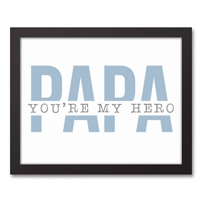 Hero Papa Black Framed Canvas