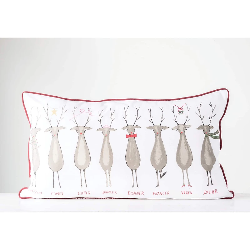 Hello Honey® Santa's Reindeer Lumbar Pillow