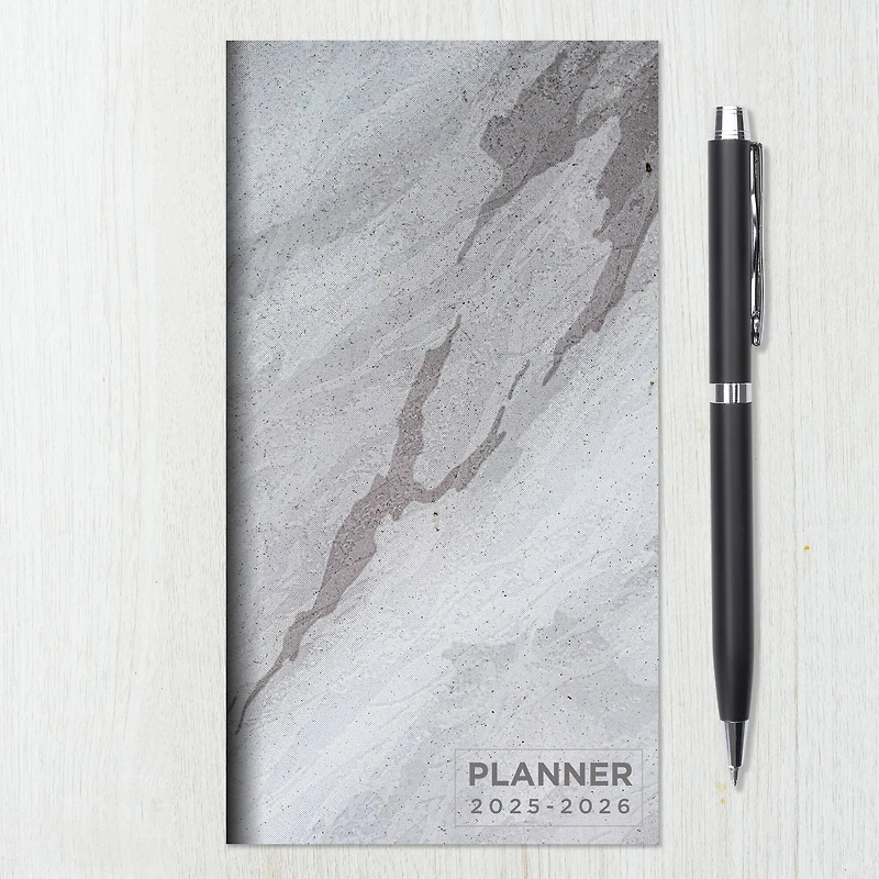 TF Publishing 2025-2026 Small Gray Granite Monthly Pocket Planner