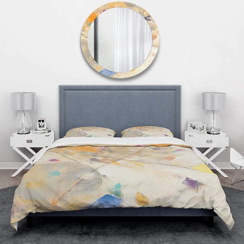 Designart 'Spring Minimalist Confetti II' Geometric Bedding Set