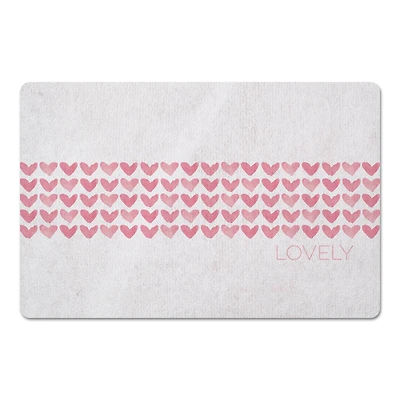 Watercolor Hearts Floor Mat