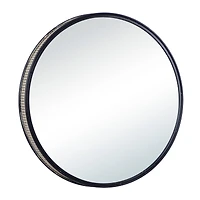 31.5" Black & Brown Contemporary Metal Wall Mirror