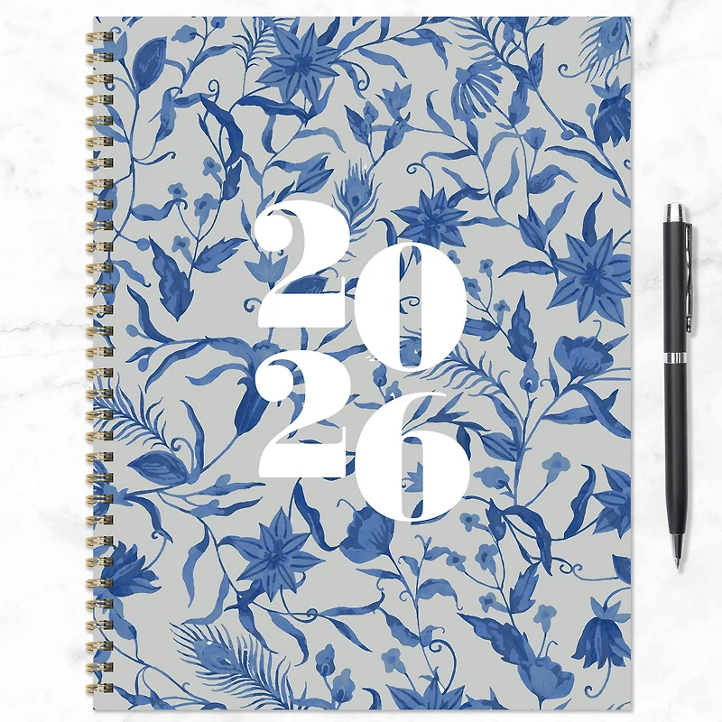 2026 Tres Belle Blue Large Weekly Monthly Planner