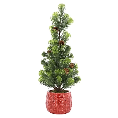 18" Pine & Pinecone Accent Tree in Red Pot by Ashland®