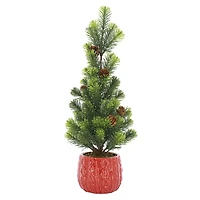 18" Pine & Pinecone Accent Tree in Red Pot by Ashland®