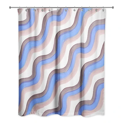 74" Wave Print Shower Curtain