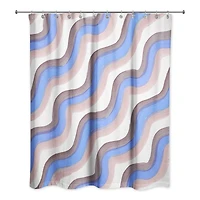 74" Wave Print Shower Curtain