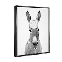 Stupell Industries Donkey Toilet Paper Funny Bathroom Floater Framed Art